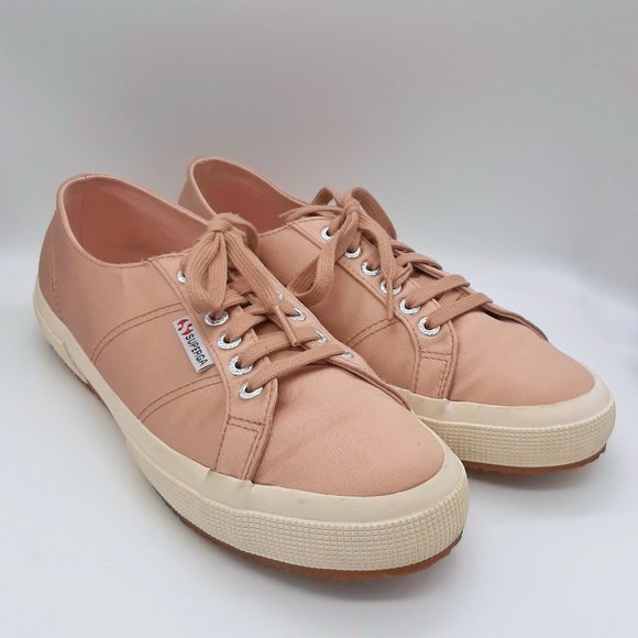 Superga Shoes - Superga Rose Gold Satin Low Top Sneakers - 8
